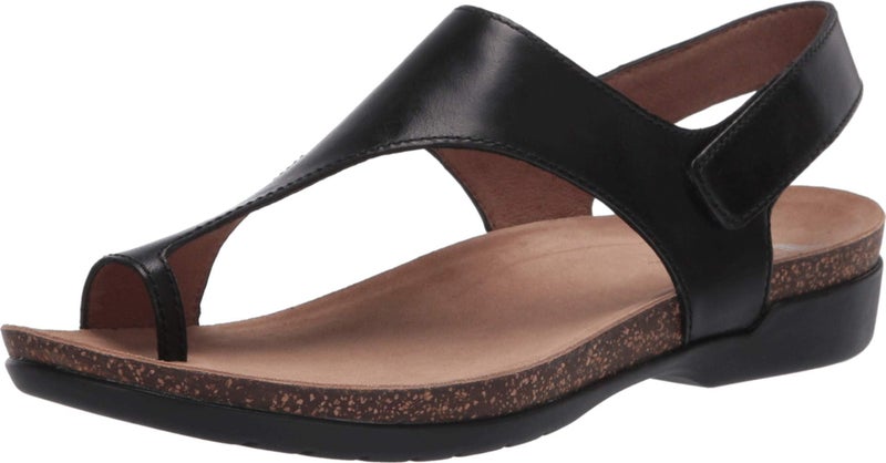 Dansko Reece Sandal for Women - Memory Foam and Cork Footbed for Comfort and Arch Support - Lightweight Rubber Outsole for Long-Lasting Wear Black 5.5-6 M US - Image 1
